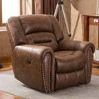 Poltrona reclinabile elettrica in pelle traspirante con porta USB per soggiorno e home theater