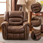 Poltrona reclinabile elettrica in pelle traspirante con porta USB per soggiorno e home theater