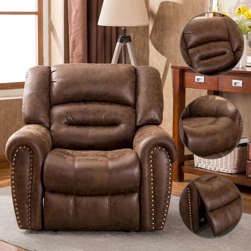 Poltrona reclinabile elettrica in pelle traspirante con porta USB per soggiorno e home theater