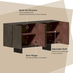 Bahut de buffet à 4 portes en bois de style milieu du siècle Clihome