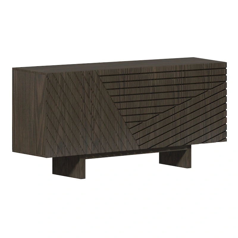 Bahut de buffet à 4 portes en bois de style milieu du siècle Clihome