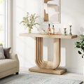 Consolle da Ingresso in Legno da 99 cm con Base Geometrica