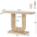 Consolle da Ingresso in Legno da 99 cm con Base Geometrica