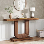 Consolle da Ingresso in Legno da 99 cm con Base Geometrica