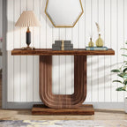 Consolle da Ingresso in Legno da 99 cm con Base Geometrica