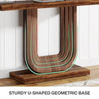 Consolle da Ingresso in Legno da 99 cm con Base Geometrica