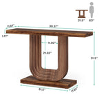 Consolle da Ingresso in Legno da 99 cm con Base Geometrica