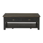 The Gray Barn Downington Table Basse à 2 Tiroirs en Bois Massif