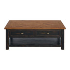The Gray Barn Downington Table Basse à 2 Tiroirs en Bois Massif