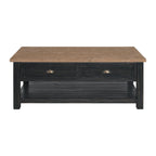 The Gray Barn Downington Table Basse à 2 Tiroirs en Bois Massif