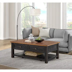 The Gray Barn Downington Table Basse à 2 Tiroirs en Bois Massif