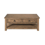 The Gray Barn Downington Table Basse à 2 Tiroirs en Bois Massif