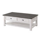 The Gray Barn Downington Table Basse à 2 Tiroirs en Bois Massif