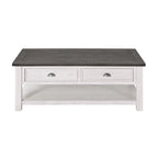 The Gray Barn Downington Table Basse à 2 Tiroirs en Bois Massif