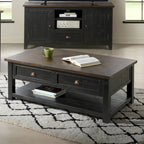 The Gray Barn Downington Table Basse à 2 Tiroirs en Bois Massif