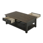 The Gray Barn Downington Table Basse à 2 Tiroirs en Bois Massif