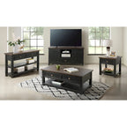 The Gray Barn Downington Table Basse à 2 Tiroirs en Bois Massif