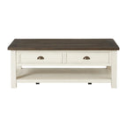 The Gray Barn Downington Table Basse à 2 Tiroirs en Bois Massif
