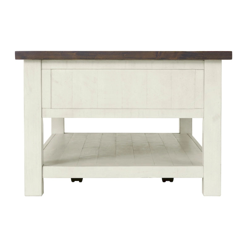 The Gray Barn Downington Table Basse à 2 Tiroirs en Bois Massif