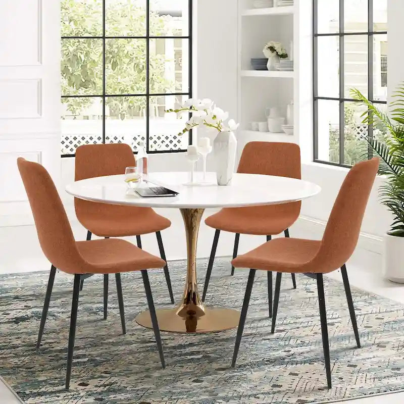 Sedie da pranzo moderne imbottite in tessuto (set da 4) - 34x18x18