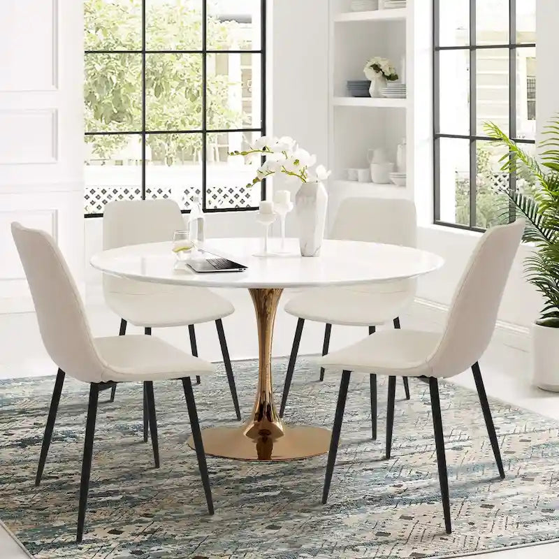 Sedie da pranzo moderne imbottite in tessuto (set da 4) - 34x18x18