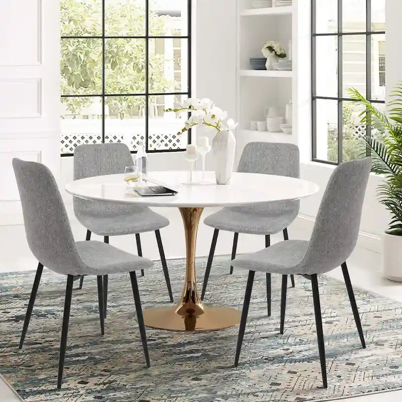 Sedie da pranzo moderne imbottite in tessuto (set da 4) - 34x18x18