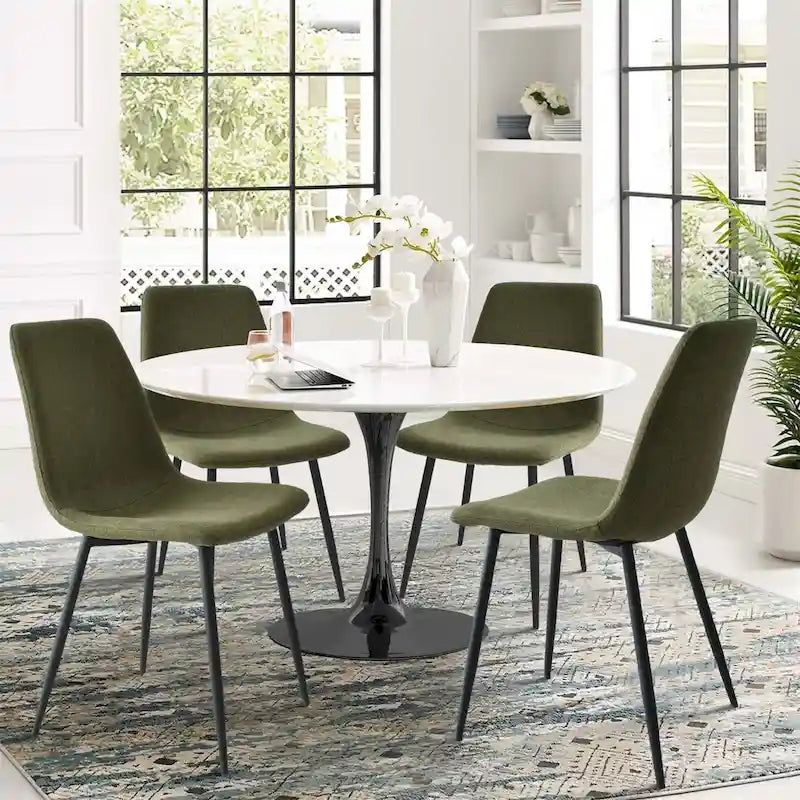 Sedie da pranzo moderne imbottite in tessuto (set da 4) - 34x18x18