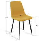 Chaises de salle à manger modernes en tissu (lot de 4) - 34x18x18