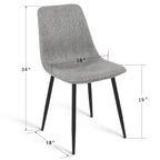 Chaises de salle à manger modernes en tissu (lot de 4) - 34x18x18