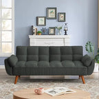 Divano letto futon da 191,5 cm (75,39 pollici), divano letto imbottito convertibile con schienale trapuntato sdoppiato reclinabile