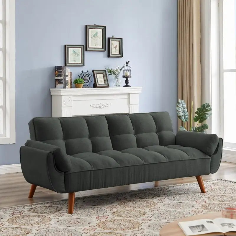 Divano letto futon da 191,5 cm (75,39 pollici), divano letto imbottito convertibile con schienale trapuntato sdoppiato reclinabile