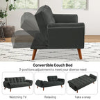 Divano letto futon da 191,5 cm (75,39 pollici), divano letto imbottito convertibile con schienale trapuntato sdoppiato reclinabile