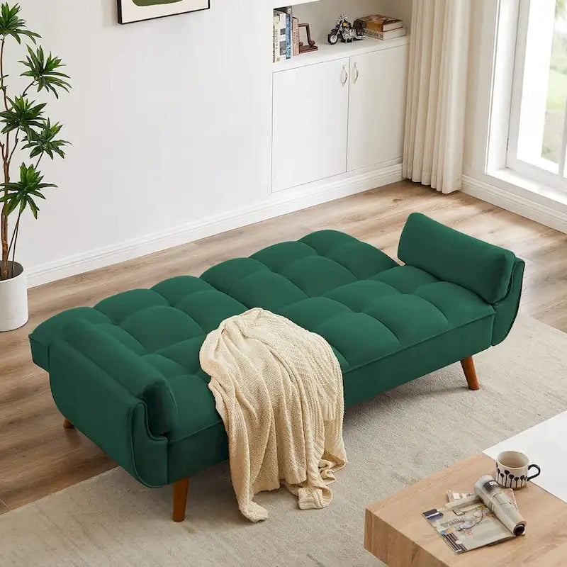 Divano letto futon da 191,5 cm (75,39 pollici), divano letto imbottito convertibile con schienale trapuntato sdoppiato reclinabile