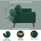 Divano letto futon da 191,5 cm (75,39 pollici), divano letto imbottito convertibile con schienale trapuntato sdoppiato reclinabile