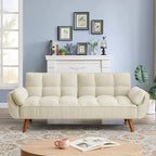 Divano letto futon da 191,5 cm (75,39 pollici), divano letto imbottito convertibile con schienale trapuntato sdoppiato reclinabile