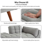 Divano letto futon da 191,5 cm (75,39 pollici), divano letto imbottito convertibile con schienale trapuntato sdoppiato reclinabile