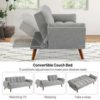 Divano letto futon da 191,5 cm (75,39 pollici), divano letto imbottito convertibile con schienale trapuntato sdoppiato reclinabile