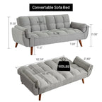 Divano letto futon da 191,5 cm (75,39 pollici), divano letto imbottito convertibile con schienale trapuntato sdoppiato reclinabile