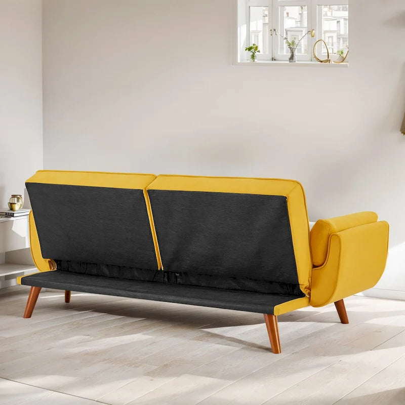Divano letto futon da 191,5 cm (75,39 pollici), divano letto imbottito convertibile con schienale trapuntato sdoppiato reclinabile