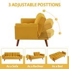 Divano letto futon da 191,5 cm (75,39 pollici), divano letto imbottito convertibile con schienale trapuntato sdoppiato reclinabile