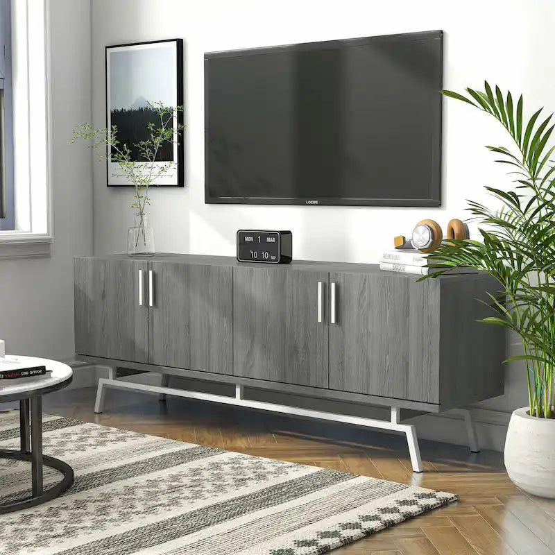 Mobile Porta TV Adela Moderno da 60 pollici con Base in Metallo e 4 Ante