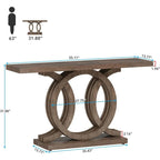 Tavolino consolle da 55 pollici con base geometrica Tavolo da corridoio in legno vintage