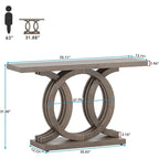 Tavolino consolle da 55 pollici con base geometrica Tavolo da corridoio in legno vintage