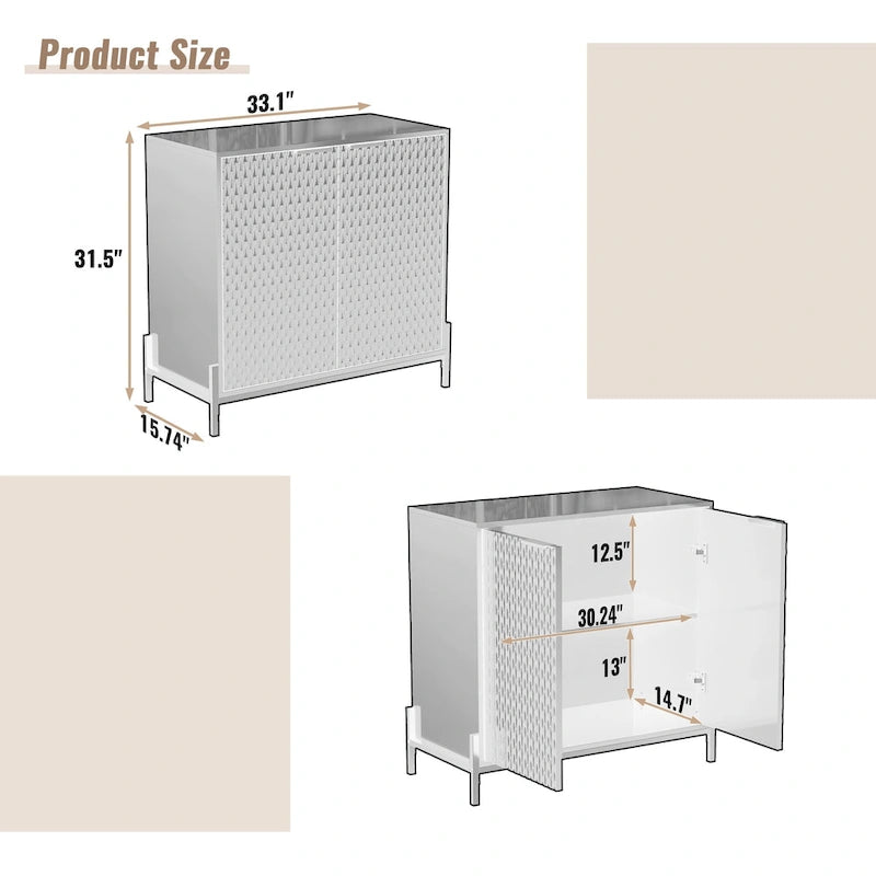 Clihome Buffet Commode de Rangement Moderne Brillant
