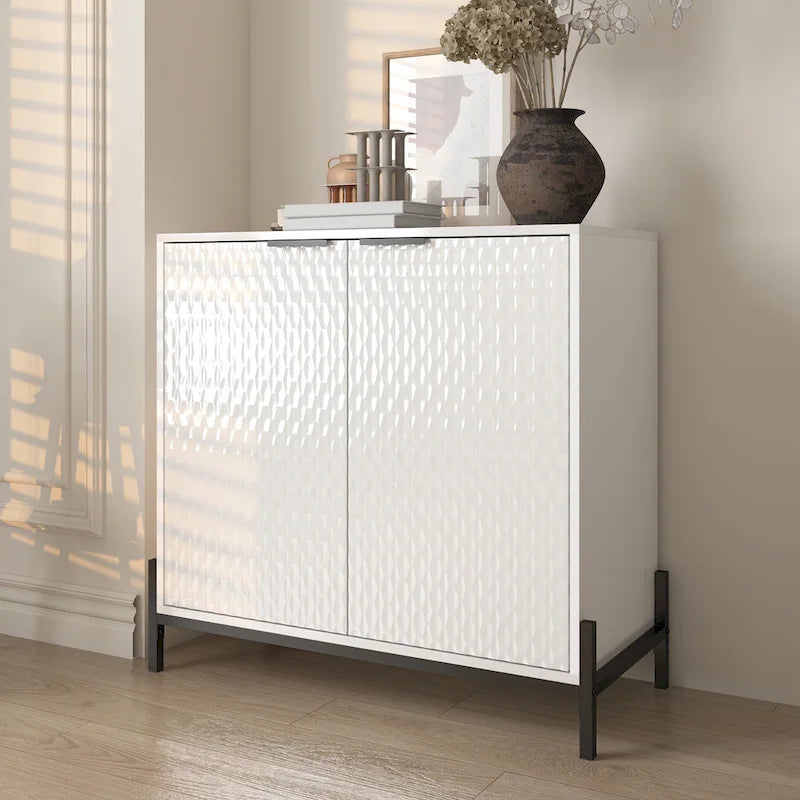 Clihome Buffet Commode de Rangement Moderne Brillant