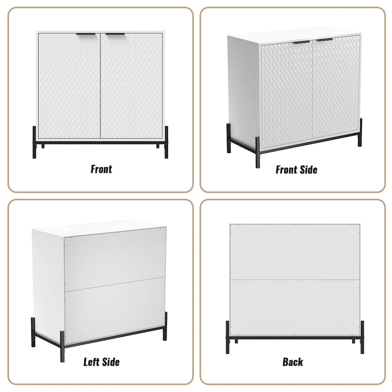 Clihome Buffet Commode de Rangement Moderne Brillant