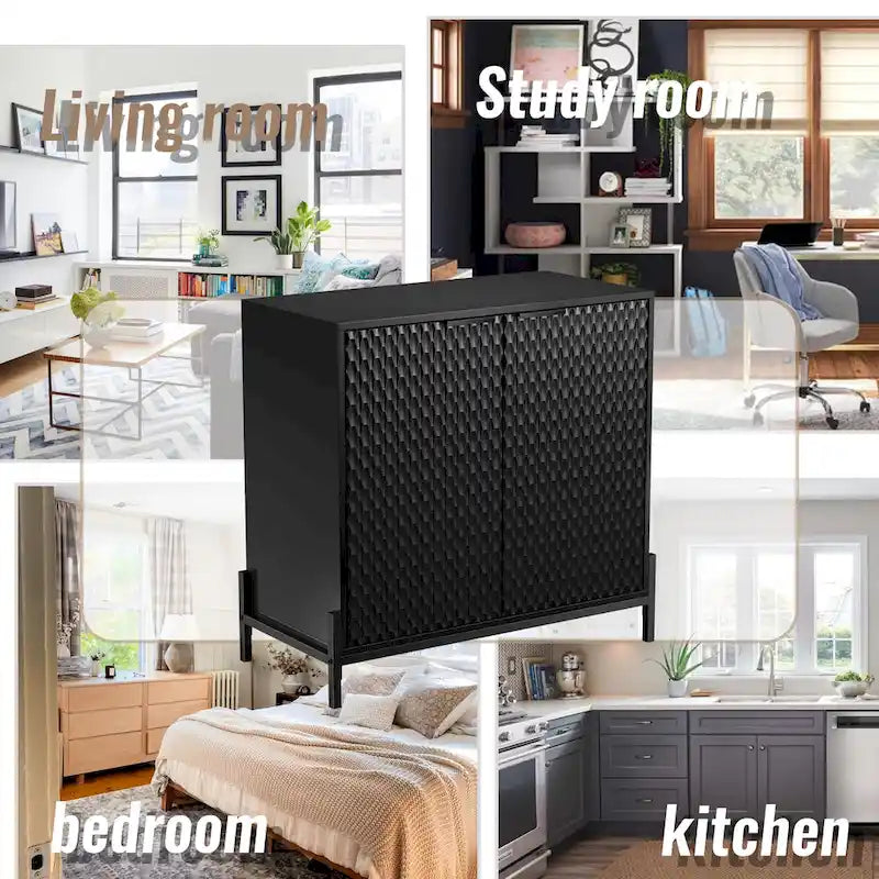 Clihome Buffet Commode de Rangement Moderne Brillant