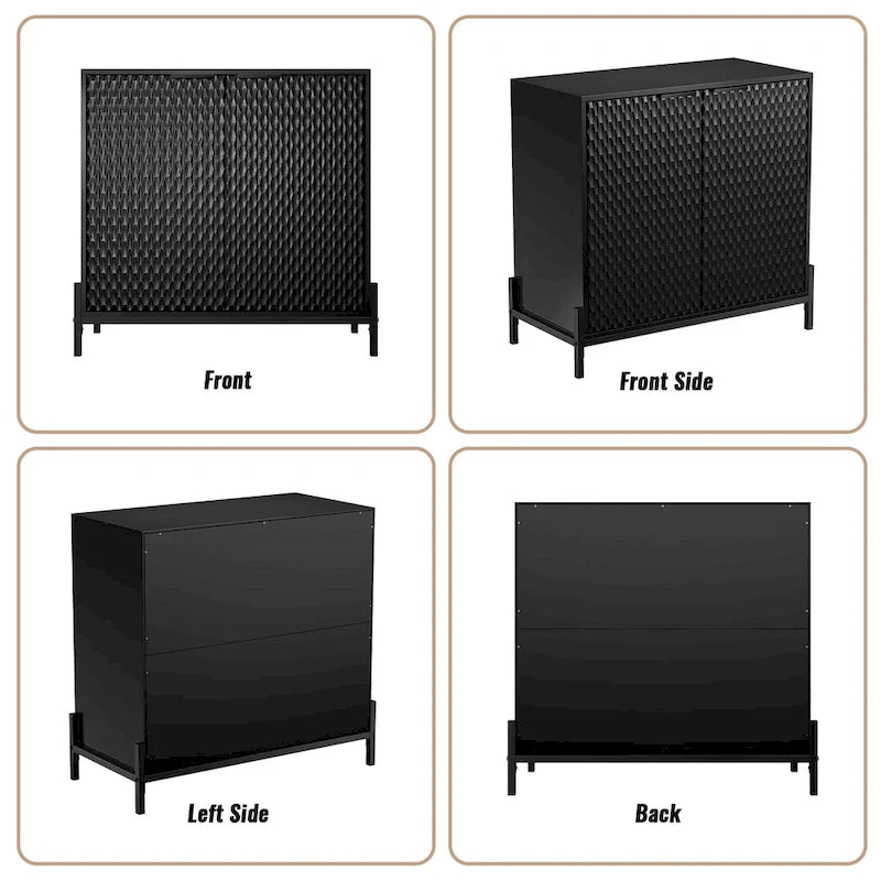 Clihome Buffet Commode de Rangement Moderne Brillant