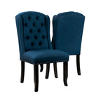 Sedie da pranzo Tays in lino trapuntato con schienale ad ali (Set di 2) di Furniture of America