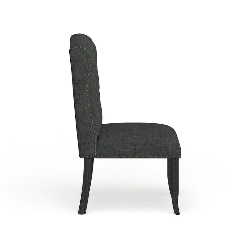 Sedie da pranzo Tays in lino trapuntato con schienale ad ali (Set di 2) di Furniture of America